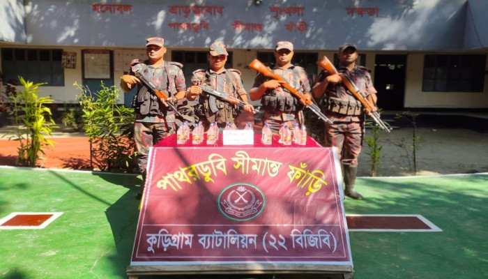 বিজিবির অভিযানে ১৩লক্ষ টাকার ভারতীয় পণ্য জব্দ, গ্রেফতার ১