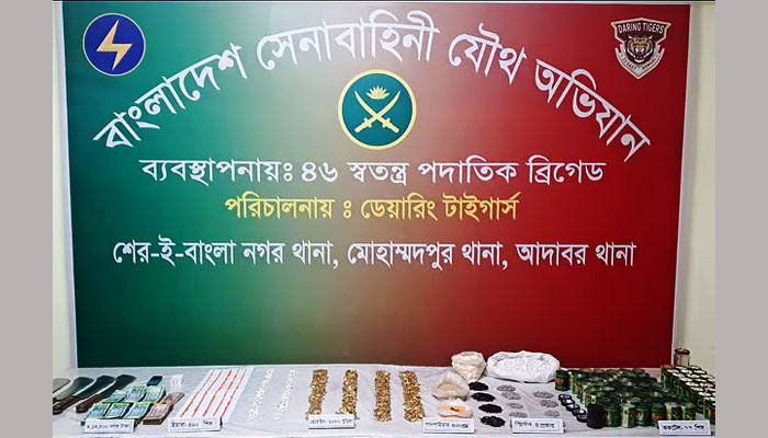 গভীর রাতে সেনা অভিযান জেনেভা ক্যাম্পে , বিপুল পরিমাণ বিস্ফোরক-মাদকসহ অন্যান্য সামগ্রী উদ্ধার